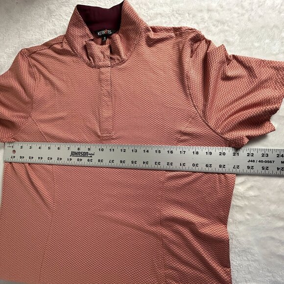 Kerrits Womens Collected Clinic Short Sleeve Polo Shirt Top XL Sunset/Rosewood - Picture 6 of 7